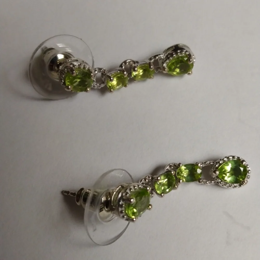Stamped .925 Peridot Earrings